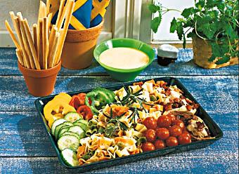 Pastasallad med kyckling och currysås