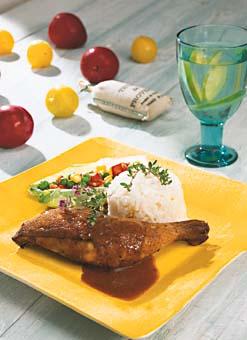 Solkysst kyckling med plommonsås