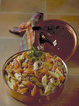 Krämig gryta med lax och champinjoner