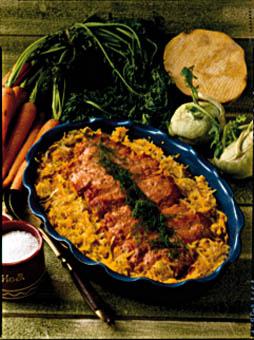 Höstströmming med rotfrukter