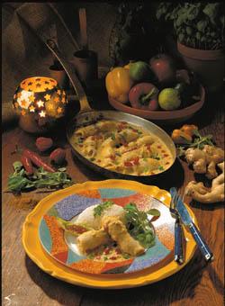 Spättrullader i currysås