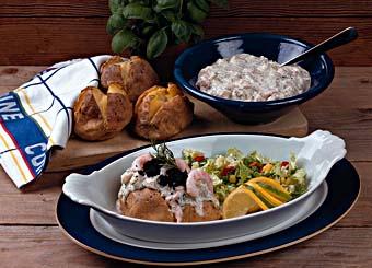 Bakad potatis med räkröra