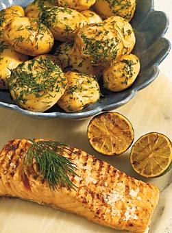 Lax med lime och färskpotatis