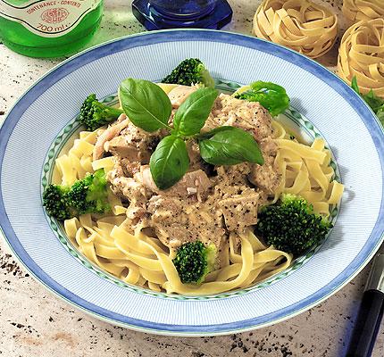 Tagliatelle med kycklingpestosås