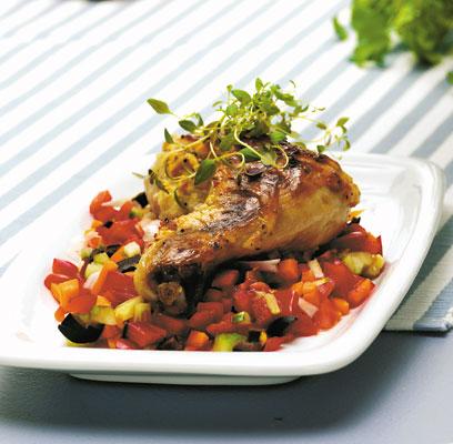 Kycklingklubbor med sallad