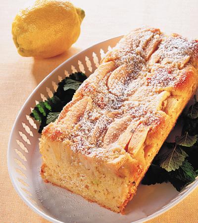 Citronkaka med äpplen