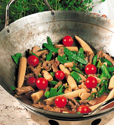 Wokad biff med grönsaker