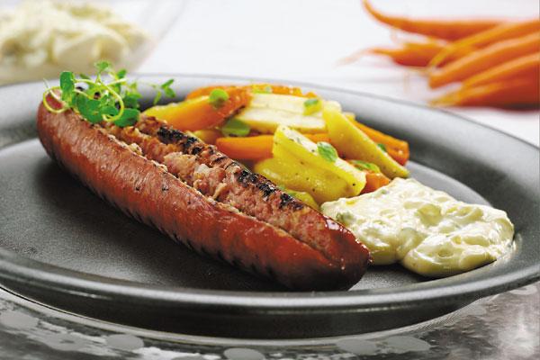 Grillat isterband med honungsrostade rotfrukter