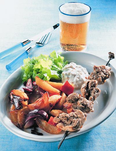 Kycklingspett med ugnspotatis