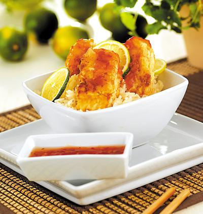 Lättmarinerad torsk med kokt ris