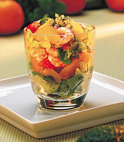 Apelsin- och räksallad