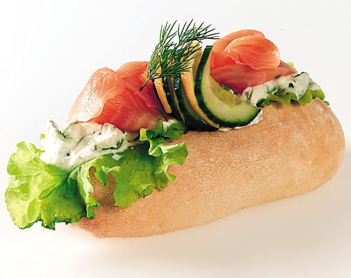 Baguetter med lax och avokado