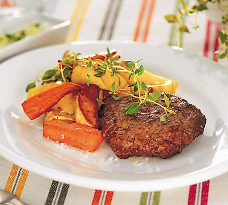 Färsbiff med ugnsrostade rotfrukter