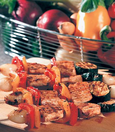 Grillade grönsaksspett med quorn