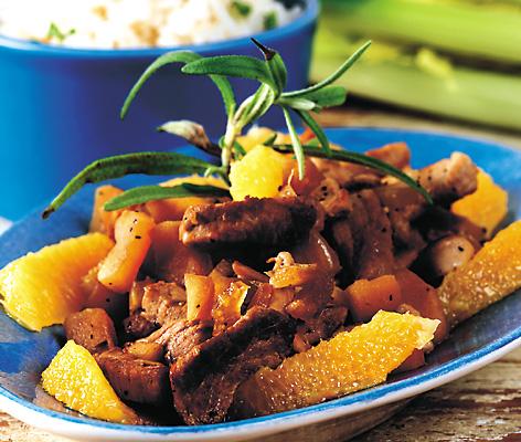 Fruktig fläskfilégryta