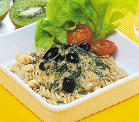 Pasta med grön sås