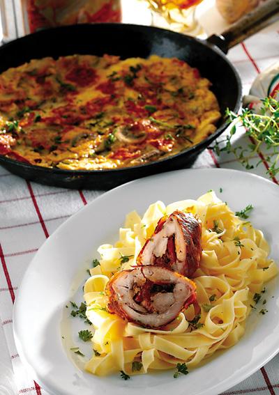 Kycklinglår med tapenade, paprika och parmaskinka