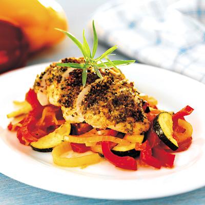 Ugnsstekt kycklingfilé med ratatouille