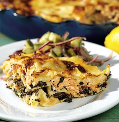 Laxlasagne med spenat