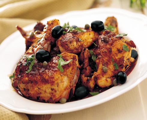 Kyckling med kapris och oliver