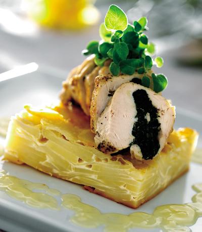 Spenatfyllda kycklingfileér med sting