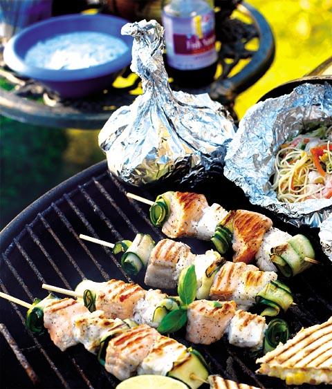 Fiskspett med basilikasås