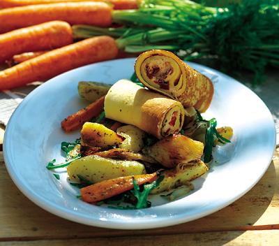 Fyllda pannkaksrullar