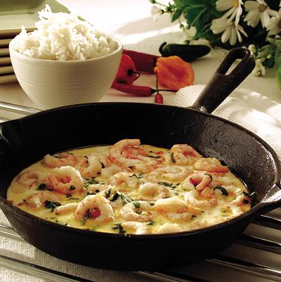 Vitlöksräkor i mustig vinsås