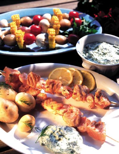 Lättgrillade grönsakspett