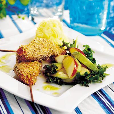 Sesamlax med potatis- och sellerimos