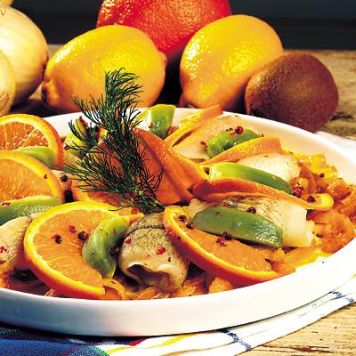 Spätta med kiwi och apelsin