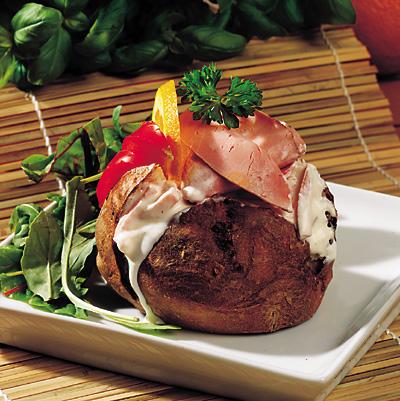 Fylld potatis med skinkröra