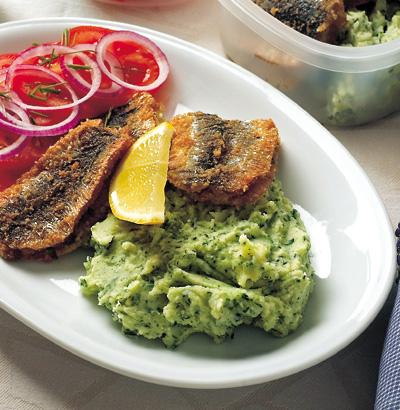 Fylld strömming med spenatmos