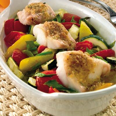 Fina fisken med örttäcke