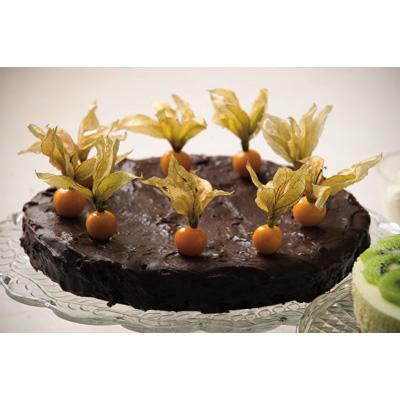 Tårta med chokladglasyr