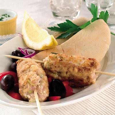 Kycklingspett och pitabröd