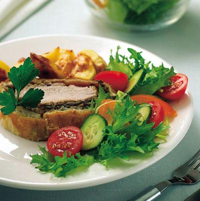 Smördegsinbakad champinjonkotlett