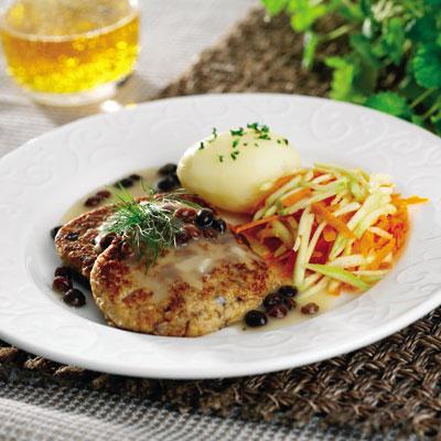 Sillbullar med korintsås