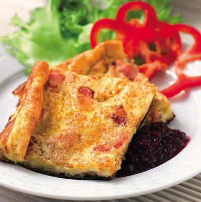 Ugnspannkaka med tärnat fläsk