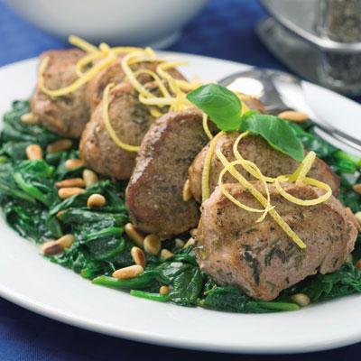 Fläskfilé med smörsvängd spenat