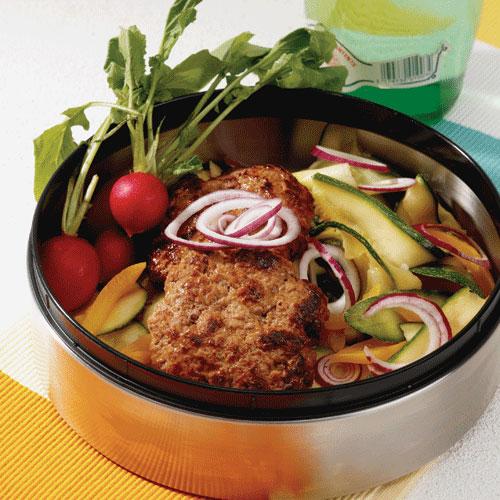 Färsbiffar med squash