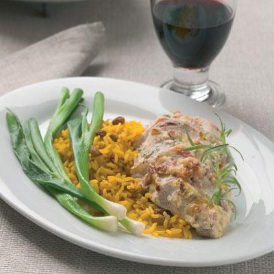 Dragonkyckling med saffransris