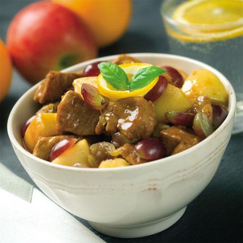 Skinkgryta med frukt