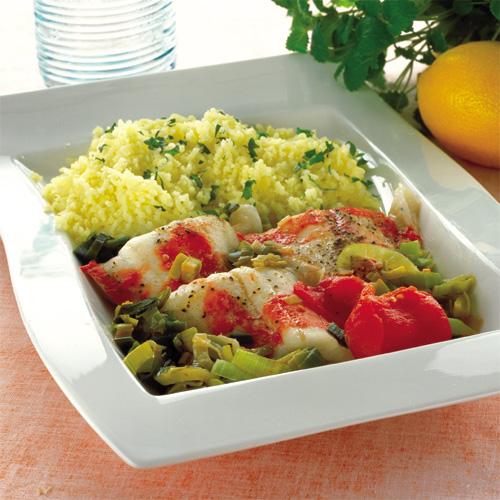 Tomatspätta med purjolök