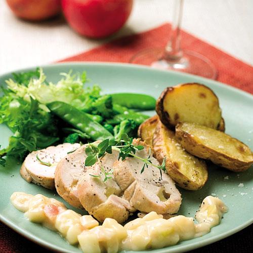 Cheddarspäckad kalkonfilé