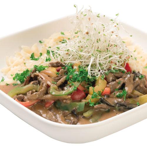 Lövbiffssås med pastafjärilar