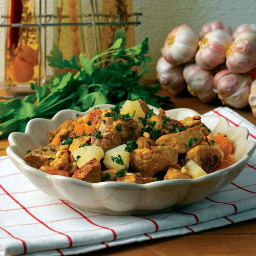 Exotisk köttgryta med frukt