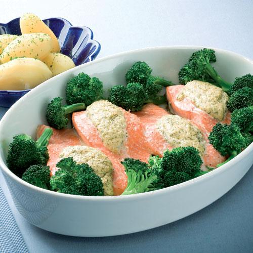 Ugnsbakad fylld laxfilé