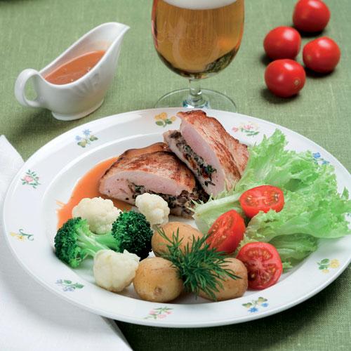 Fylld fläskkotlett med madeirasås