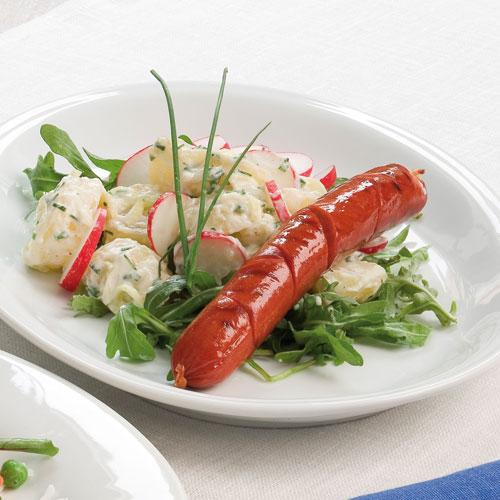 Grillad merguez med krämig potatissallad